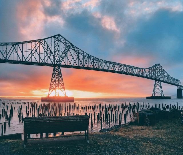 Astoria waterfront and Columbia River scenery