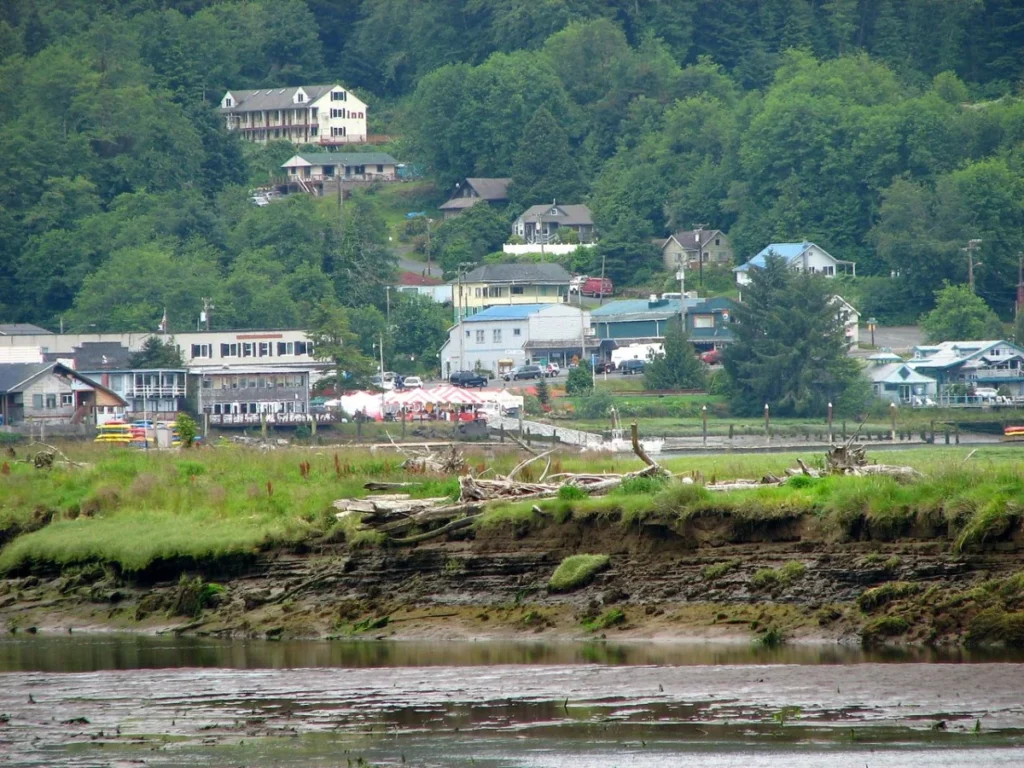 Wheeler, Oregon viewed across the Nehalem River estuary